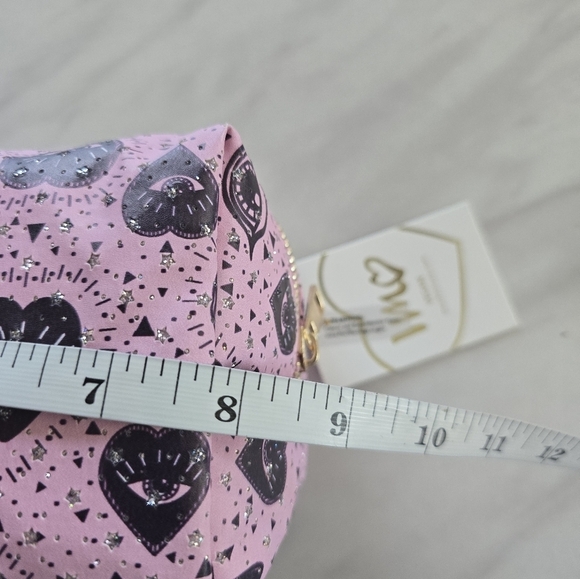 Imoshion Cosmetic Makeup Bag Canvas Signature Logo Zip Around Pink Barbie - Picture 6 of 11